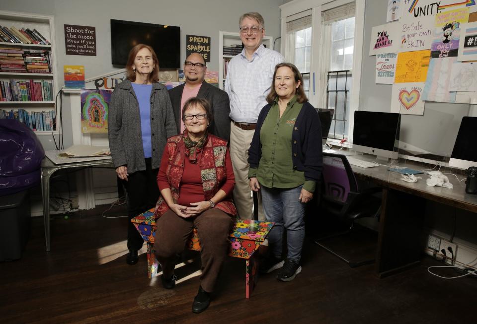 Retiring JASMYN CEO (center) with some of the people that helped her build the LGBTQ+ advocacy nonprofit: Edi Castro; Ernie Selorio Jr.; Dan Merkan and Laura Lane.