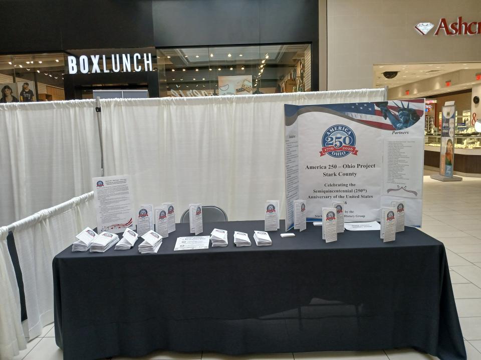America 250-Ohio, Project Stark County, recently set up a booth at Belden Village Mall during the Visit Canton America's Playing Field event to bring awareness to the public of local planning for the celebration of the 250th anniversary of the birth of the United States.