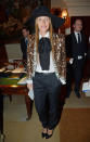 <b>Anna Dello Russo</b><br><br>The editor-at-large of Vogue Japan made an an appearance at The English Gentleman show in an embellished jacket, black pussybow blouse and tapered trousers.