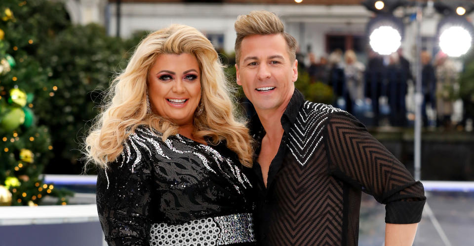 Collins with dance partner Matt Evers on Dancing on Ice. (ITV Pictures)