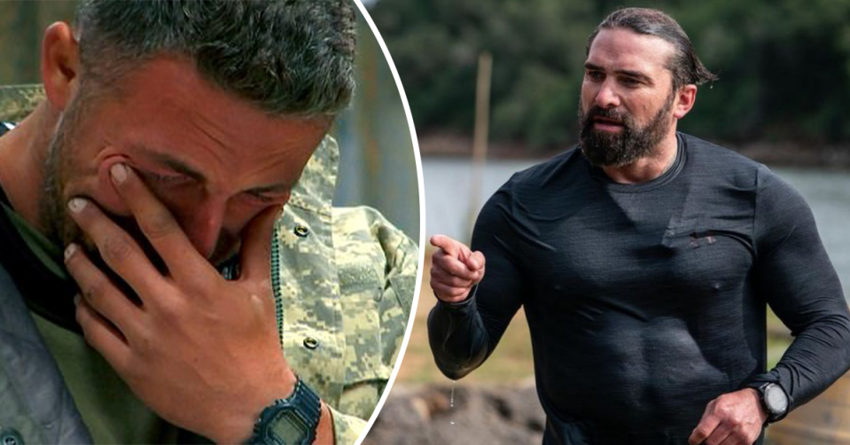 SAS Sam Burgess crying and Ant Middleton.