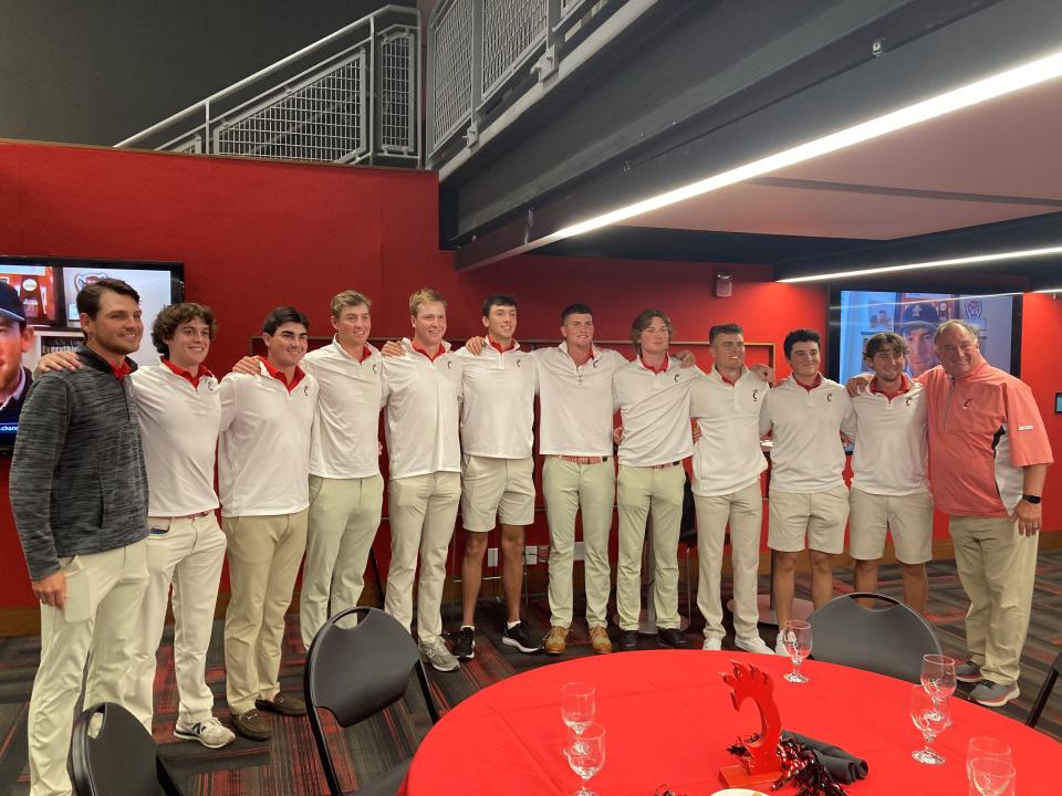 UC's golf team got the No. 7 seed in the Las Vegas regional of the NCAA tournament last season. It's the school's first-ever team appearance. This season, they finished 9th in the Big 12 tournament but Ty Gingerich was the individual league champion.