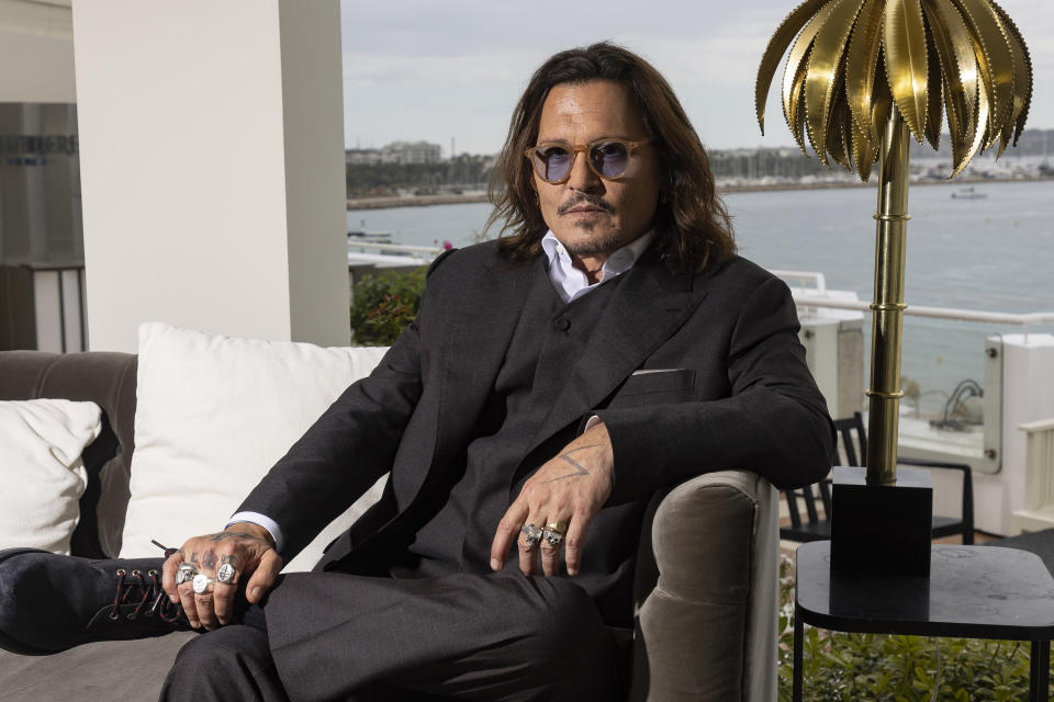 Johnny Depp poses for portrait photographs for the film 'Jeanne du Barry', at the 76th international film festival, Cannes, southern France, Wednesday, May 17, 2023. (Photo by Joel C Ryan/Invision/AP)