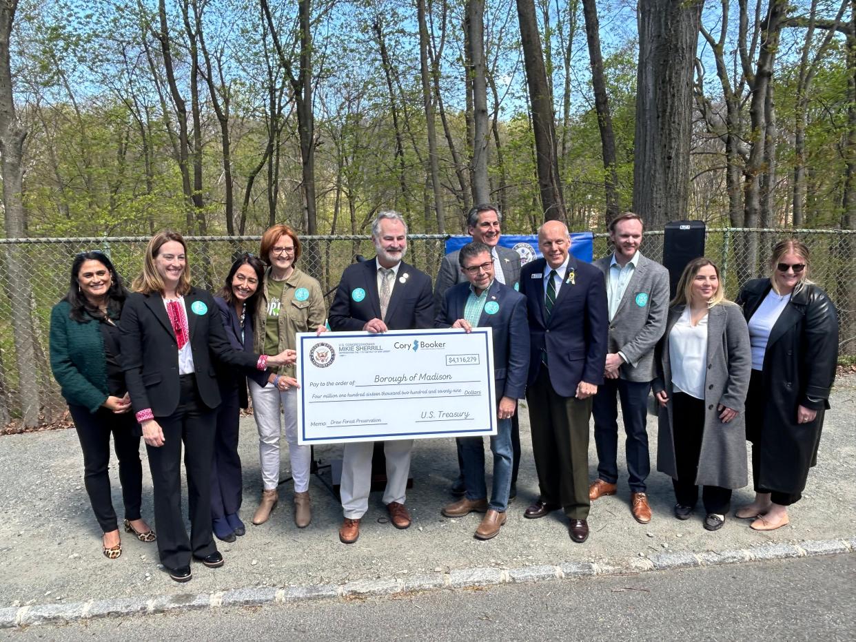 Rep. Mikie Sherrill joined state, county and local elected officials, neighborhood residents and environmentalists for an Earth Day Press Conference at Drew Forest, where a preservation effort has accumulated more than $9 million to buy and preserve the land.