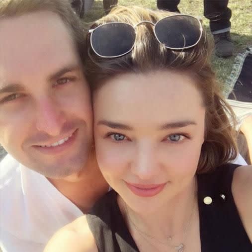 Miranda and Evan are happily engaged and have set a wedding date next year. Photo: Instagram/mirandakerr