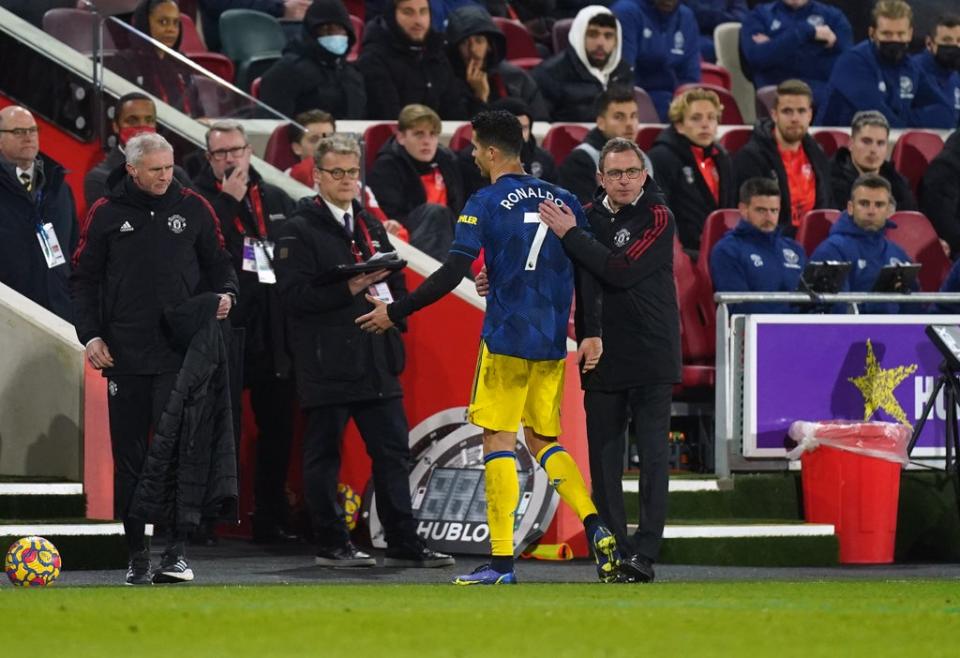 Ralf Rangnick stood by his decision to replace Cristiano Ronaldo in the win over Brentford (Mike Egerton/PA) (PA Wire)