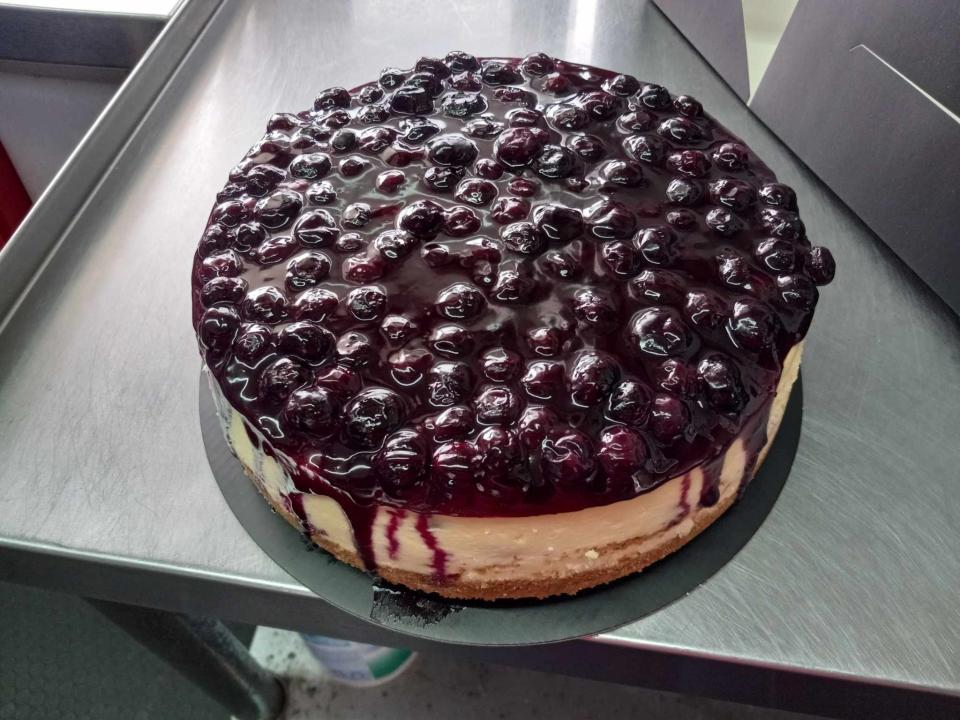 Blueberry cheesecake is one of the dessert items offered at Jilligans Kitchen at 603 West Pierce Street behind Hot Shot Espresso.