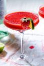 <p>Few things are as refreshing and delightful on a hot day as a frosty frozen daiquiri. Even diehard fans of <a href="https://www.delish.com/cooking/recipe-ideas/recipes/a4262/pina-colada-drinks-cocktails/" rel="nofollow noopener" target="_blank" data-ylk="slk:piña coladas" class="link ">piña coladas</a> will love sipping the intoxicating blend of juicy, red strawberries brightened with lime. For best results, we call for two types of strawberries: fresh and frozen. Using <a href="https://www.delish.com/cooking/recipe-ideas/a32435072/how-to-freeze-strawberries/" rel="nofollow noopener" target="_blank" data-ylk="slk:frozen strawberries" class="link ">frozen strawberries</a> gives body to the drink without watering down the flavor like ice would.<br><br>Get the <strong><a href="https://www.delish.com/cooking/recipe-ideas/recipes/a4298/strawberry-daiquiri-frozen-drinks/" rel="nofollow noopener" target="_blank" data-ylk="slk:Strawberry Daiquiri recipe" class="link ">Strawberry Daiquiri recipe</a></strong>.</p>