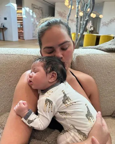 <p>chrissyteigen/Instagram</p> Chrissy Teigen with Wren