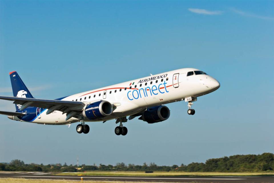 Aeromexico announced Monday that it will begin flying nonstop between Raleigh-Durham International Airport and Mexico City on an Embraer 190 like this one in the summer of 2024.
