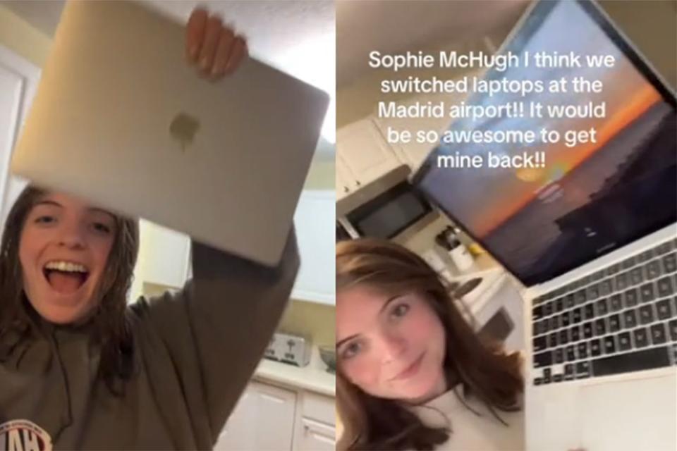 <p>aud.rey1234/TikTok</p> Sophie and Audrey get their laptops back