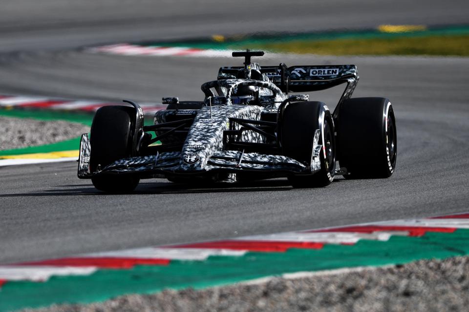 Guanyu Zhou is currently the slowest of 16 drivers on the laptime leaderboard. (Getty Images)