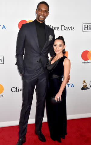 <p>Jeff Kravitz/FilmMagic</p> Chris Bosh and Adrienne Williams Bosh attend the Clive Davis and Recording Academy Pre-GRAMMY Gala and GRAMMY Salute to Industry Icons Honoring Jay-Z on January 27, 2018 in New York City.