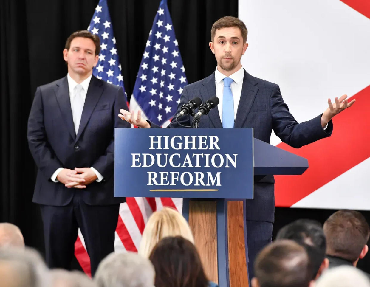 Board member Christopher Rufo talks about changes that need to be made at New College of Florida, in Sarasota.