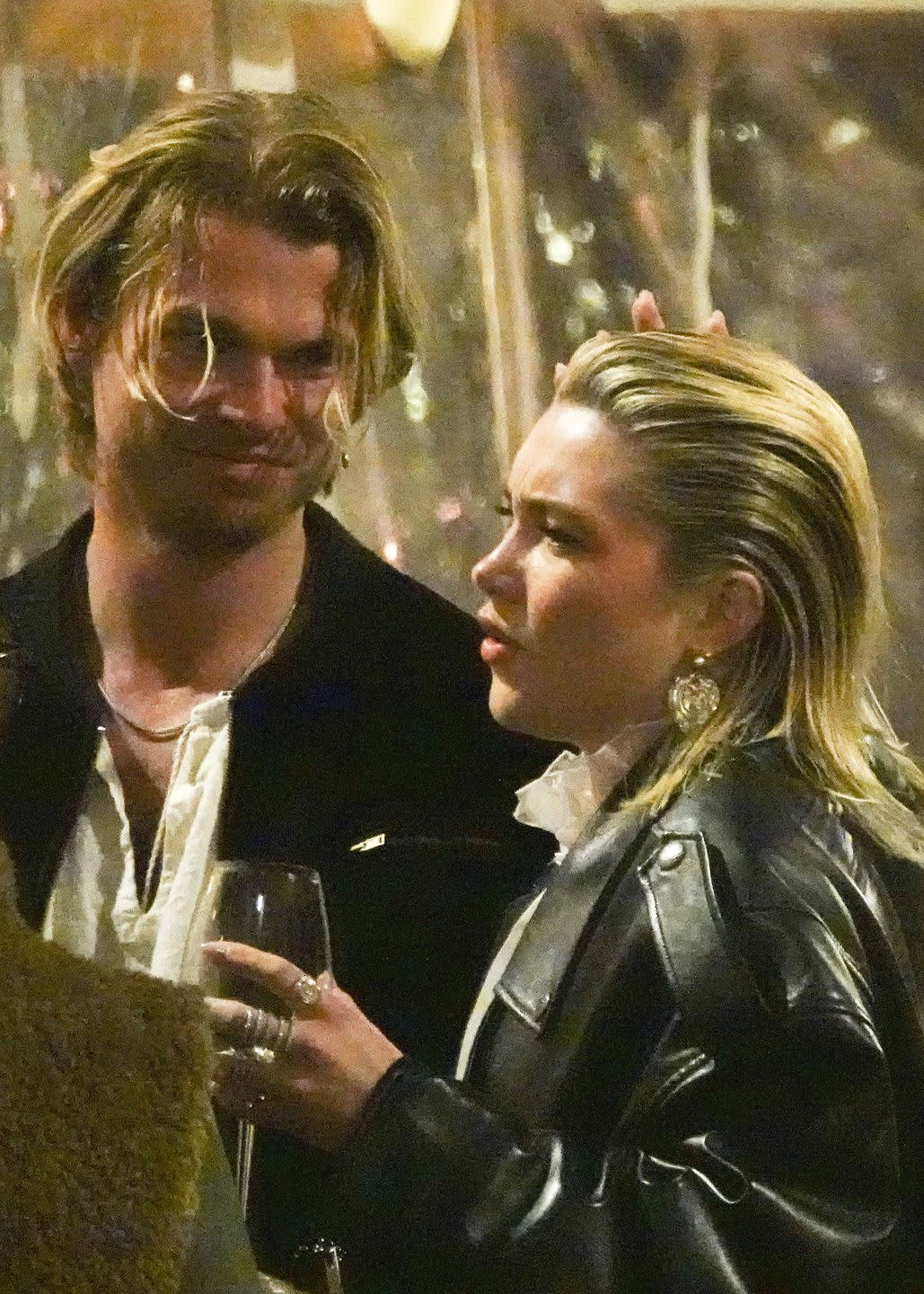 rome, italy march 26 charlie gooch and florence pugh are seen having dinner at on march 26, 2023 in rome, italy photo by megagc images