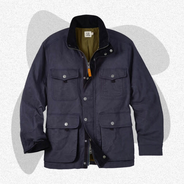 <p>Courtesy of Huckberry</p><p>Huckberry’s own Flint and Tinder makes some of the best waxed jackets on the market. If you prefer an option with a little more storage than the brand’s <a href="https://prf.hn/click/camref:1011liW49/pubref:mj-waxedcanvasjackets-jzavaleta-080423-update/destination:https://huckberry.com/store/flint-and-tinder/category/p/55166-flannel-lined-waxed-trucker-jacket" rel="nofollow noopener" target="_blank" data-ylk="slk:Waxed Trucker Jacket;elm:context_link;itc:0;sec:content-canvas" class="link ">Waxed Trucker Jacket</a>, their barn jacket has four large flap pockets alongside a handy interior pocket. The Bedford cord fabric has a pleasantly textured hand-feel, similar to a fine wale corduroy. It also offers better coverage than its counterpart with an extended collar and zip closure.</p><p>[$228; <a href="https://prf.hn/click/camref:1011liW49/pubref:mj-waxedcanvasjackets-jzavaleta-080423-update/destination:https://huckberry.com/store/flint-and-tinder/category/p/77428-bedford-cord-waxed-barn-coat" rel="nofollow noopener" target="_blank" data-ylk="slk:huckberry.com;elm:context_link;itc:0;sec:content-canvas" class="link ">huckberry.com</a>]</p>