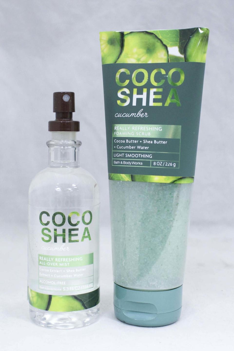 Bath & Body Works's new Coco Shea Cucumber product in its Coco Shea Line will give you Cucumber Melon vibes.