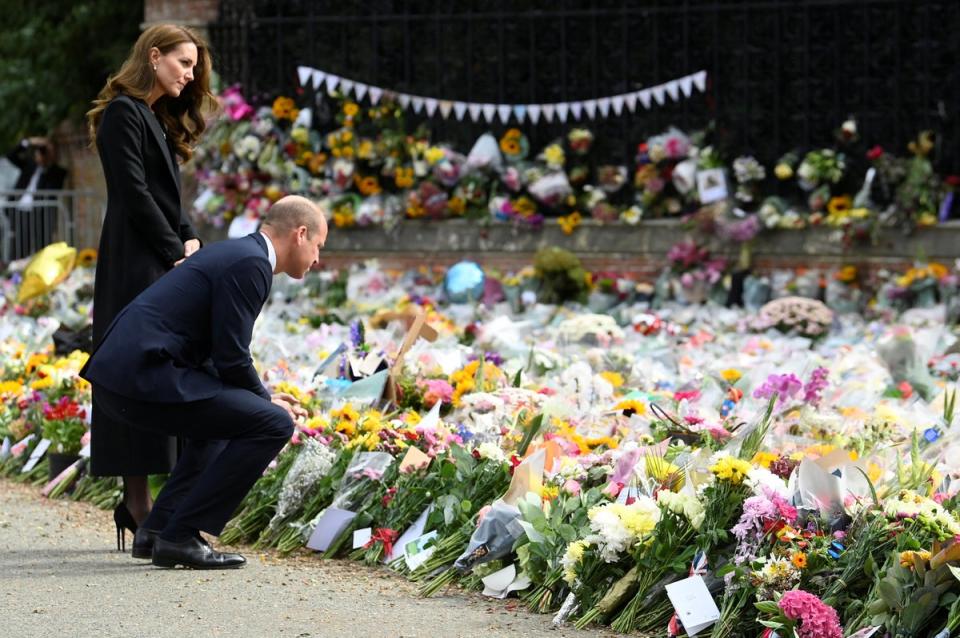 Prince and Princess of Wales visit floral tributes at Sandringham Estate (Getty Images)