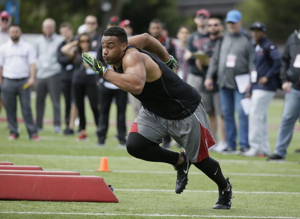 Stanford’s Solomon Thomas is a dominant defender with upside, but his position must be identified. (AP)