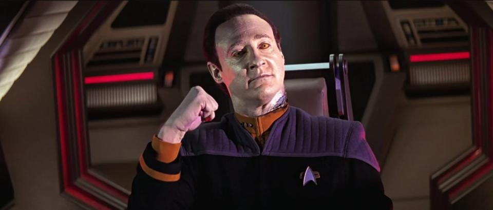 Data evades Starfleet in a shuttle in Star Trek: Insurrection. 