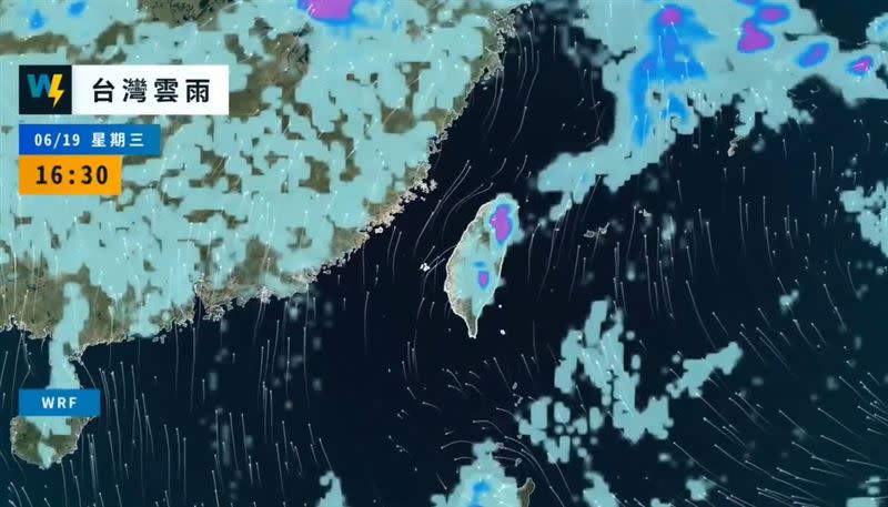 今日大部分熱對流降雨預期仍會集中在山區、北部、東半部的平地一帶。（圖／翻攝自天氣風險 WeatherRisk 臉書）