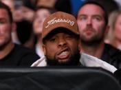 <p>New York Giants Receiver Odell Beckham Jr watches the women’s bantamweight bout between Raquel Pennington of the United States and Miesha Tate of the United States during the UFC 205 event at Madison Square Garden on November 12, 2016 in New York City. (Photo by Michael Reaves/Getty Images ) </p>
