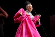 <p>Quinta Brunson speaks onstage during the second annual HCA TV Awards: Broadcast & Cable at The Beverly Hilton on Aug. 13 in Beverly Hills, California.</p>