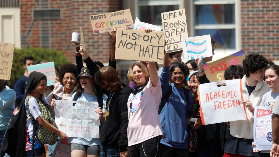 Students stage a walk out from Hillsborough High School 