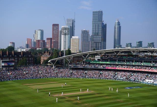 Chris Woakes appeals against Ravindra Jadeja as England chased victory against India in the fourth Test at the Oval. The tourists won the game by 157 runs to go 2-1 up in the five-match series, which was not concluded after the deciding Test was cancelled due to a Covid-19 outbreak in the Indian camp