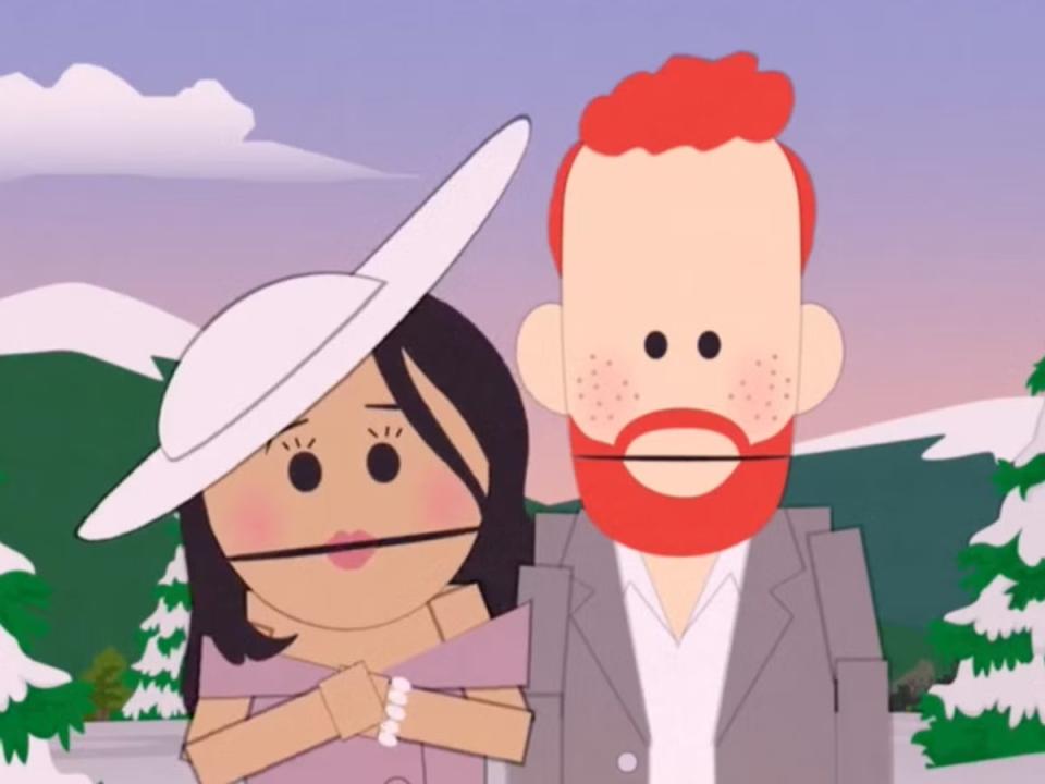 The Meghan and Harry characters in South Park (Paramount Plus)