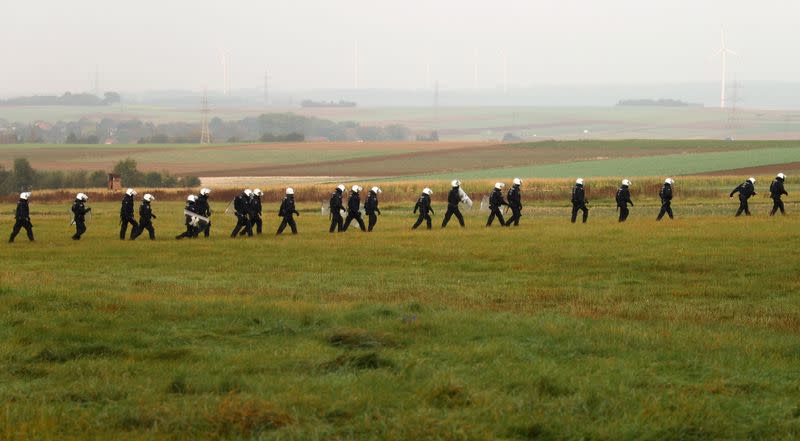 Protest against the expansion of the A49 motorway in a forest near Stadtallendorf