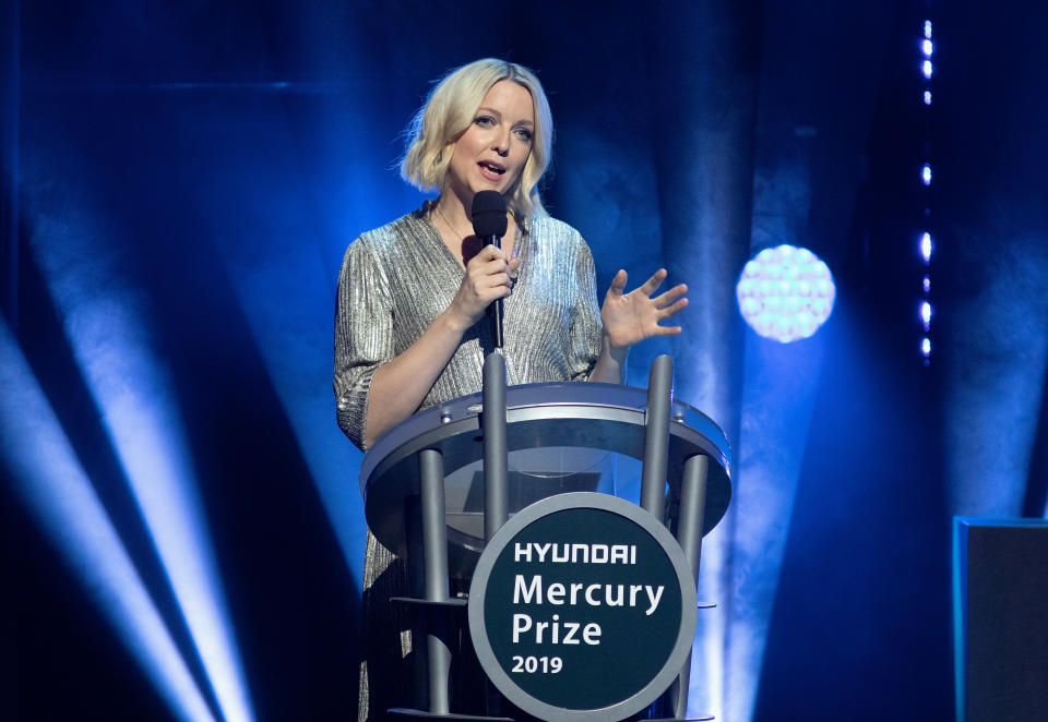 LONDON, ENGLAND - SEPTEMBER 19: (EDITORIAL USE ONLY) Lauren Laverne hosts the Hyundai Mercury Prize: Albums of the Year at Eventim Apollo, Hammersmith on September 19, 2019 in London, England. (Photo by Jo Hale/Redferns)