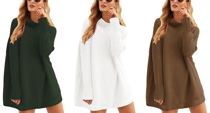 Amazon sweater in green, white and brown