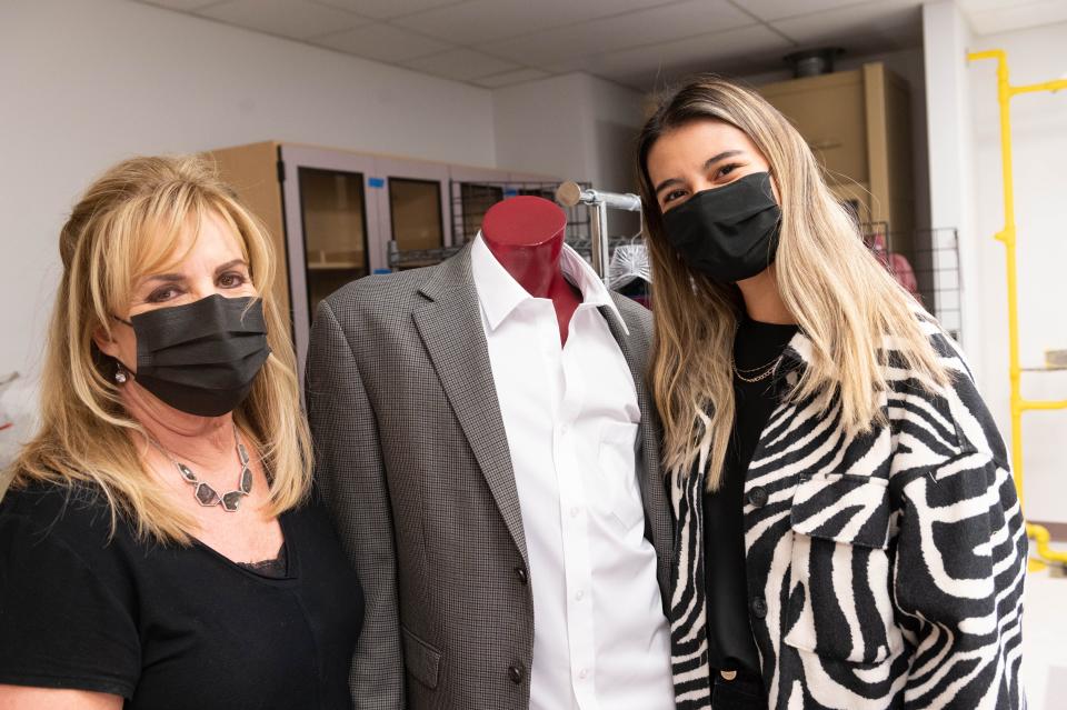 Kelley Coffeen (left), an assistant college professor in Family and Consumer Sciences and co-advisor of Aggie Fashion Club, said the partnership with NRF offers students access to the fashion industry in areas including merchandising, accounting, supply management, and more.