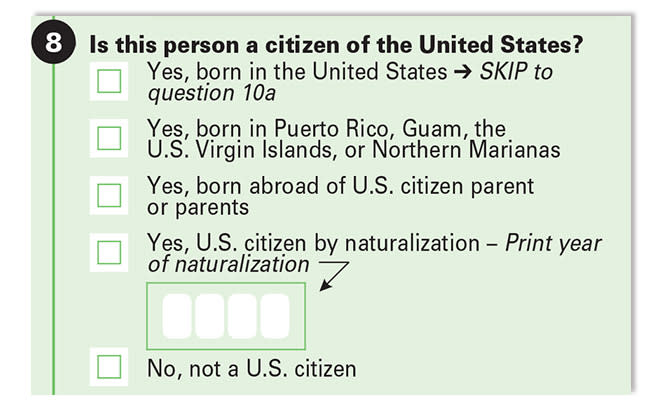 U.S. census form.