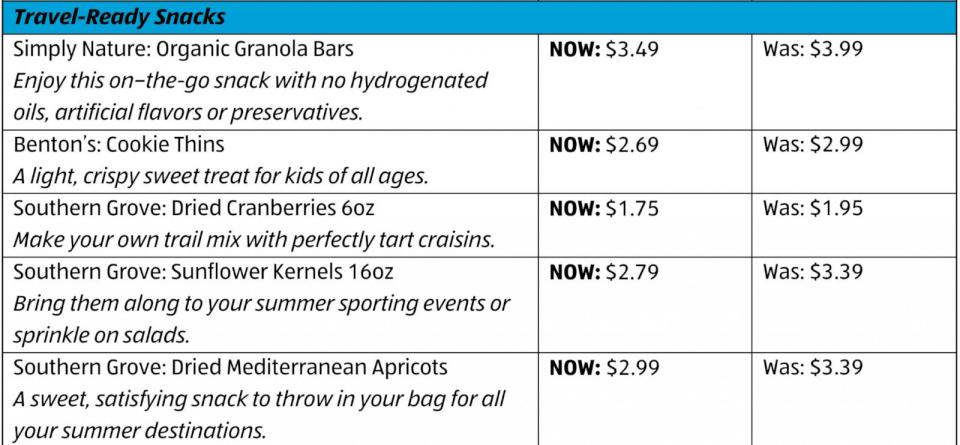 PHOTO: Price discounts on snacks from Aldi through Labor Day. (ALDI)