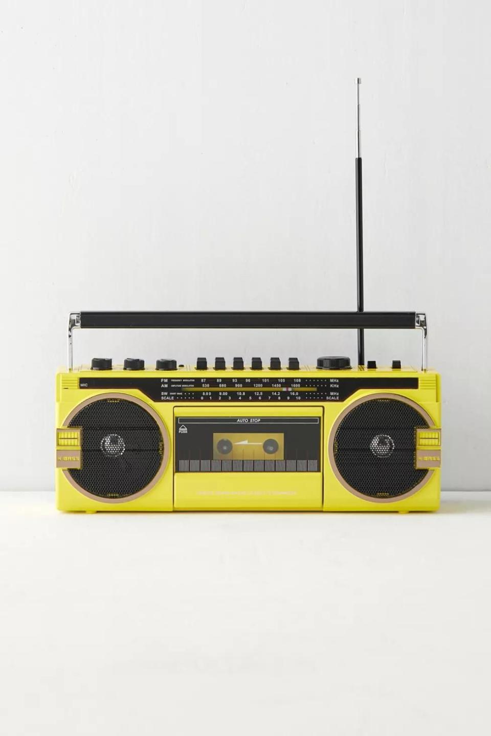 Retro Yellow Wireless Boombox Speaker