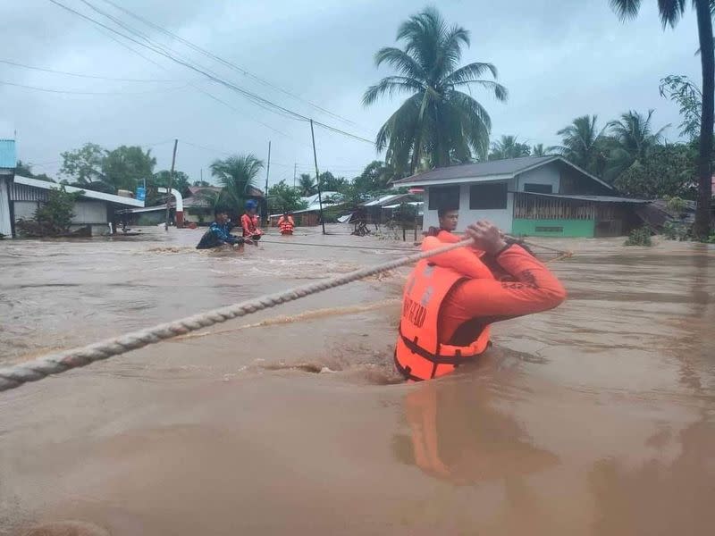 Rescue operations amid tropical storm Paeng in Philippines