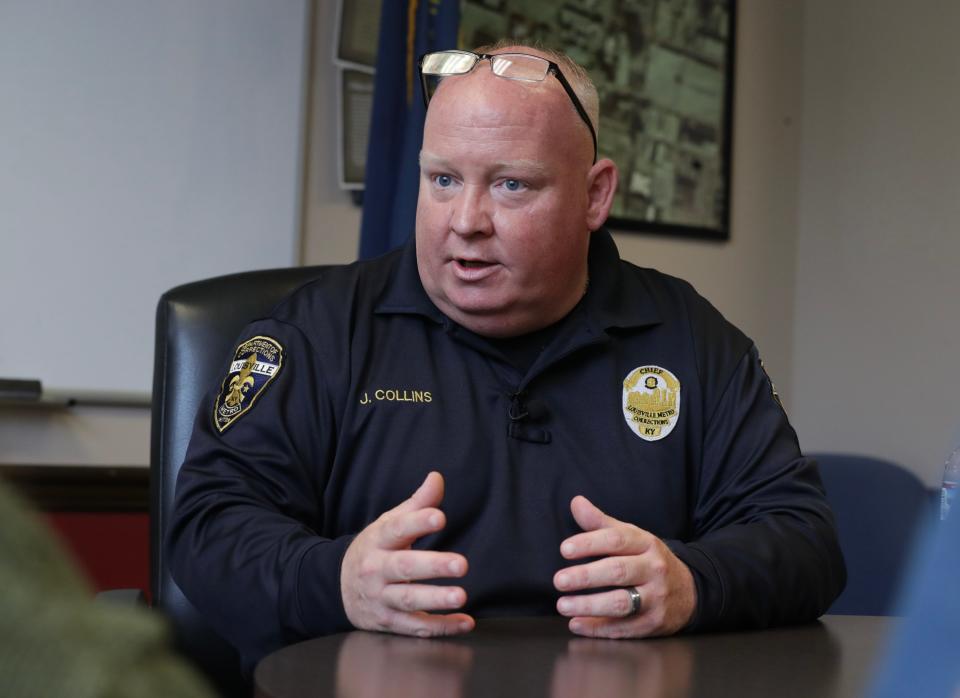 Louisville Metro Department of Corrections Director Jerry Collins spoke to a reporter in Louisville, Ky. on June 5, 2024.