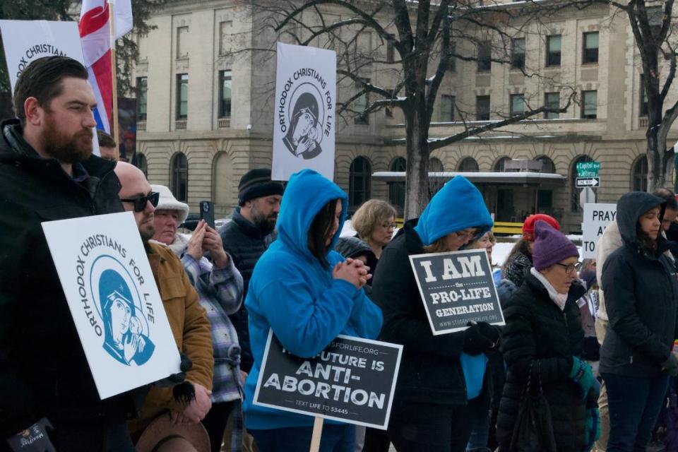 March for Life attendees prayed before and after listening to speeches from local and national advocates against abortion.
