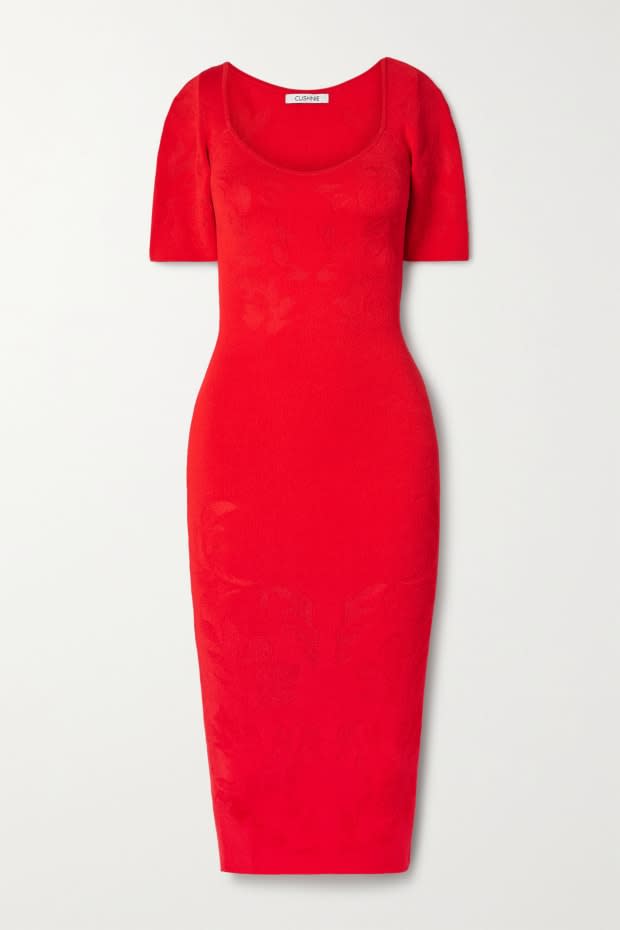 <p>Cushnie Floral-Jacquard Midi Dress, $1,025, <a href="https://rstyle.me/+UJIZfNSpbRm7wg0QT_TH6g" rel="nofollow noopener" target="_blank" data-ylk="slk:available here;elm:context_link;itc:0;sec:content-canvas" class="link ">available here</a>.</p>