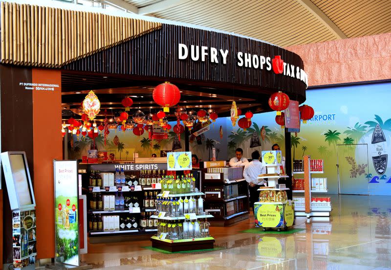 FILE PHOTO: A duty free shop belonging the the Dufry group in a departure lounge at Denpassar international airport in Bali