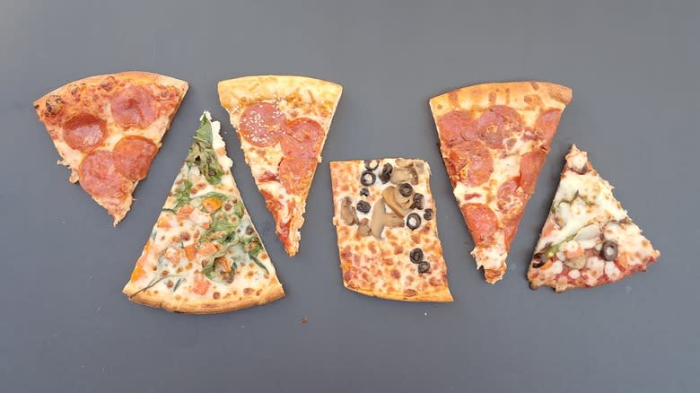 Six slices of pizza