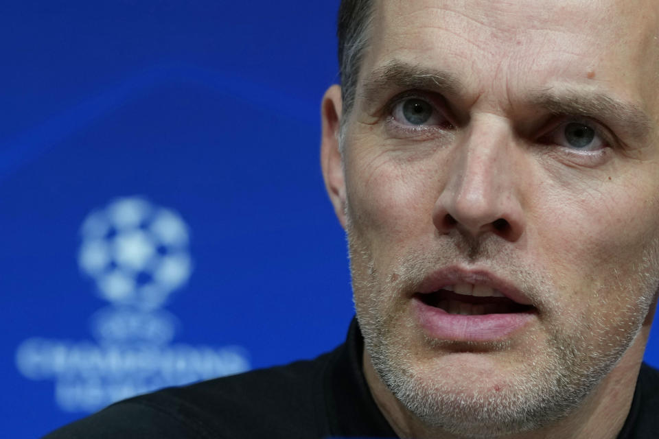 FILE - Bayern's head coach Thomas Tuchel attends a news conference in Munich, Germany, Tuesday, Nov. 28, 2023 prior to the Champions League group A soccer match between Bayern Munich and FC Copenhagen. Tuchel will leave the club at the end of the season after a run of three straight losses raised the prospect of the club’s first season without a trophy in 12 years. Tuchel joined Bayern in March as the replacement for Julian Nagelsmann. (AP Photo/Matthias Schrader, File)