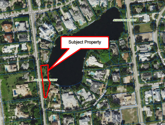 Map showing site of back-up generator planned for a new pump station in Naples.