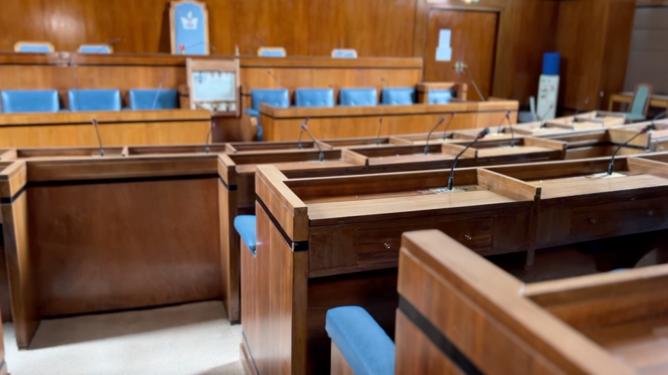 The Swindon Borough Council debating chamber