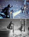 <b>Star Wars: Episode V - The Empire Strikes Back</b><br> Perhaps the most iconic and parodied moment from the entire original ‘Star Wars’ trilogy. It’s not quite as dramatic though with a pile of what looks like old mattresses dumped below the set.