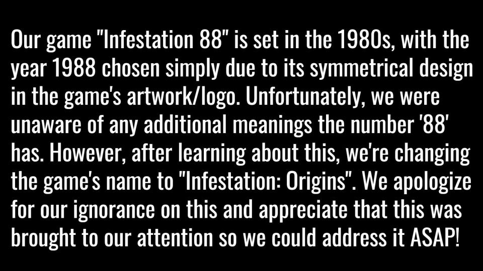 Nightmare Forge Games asegura que Infestation 88 no tiene connotaciones nazis