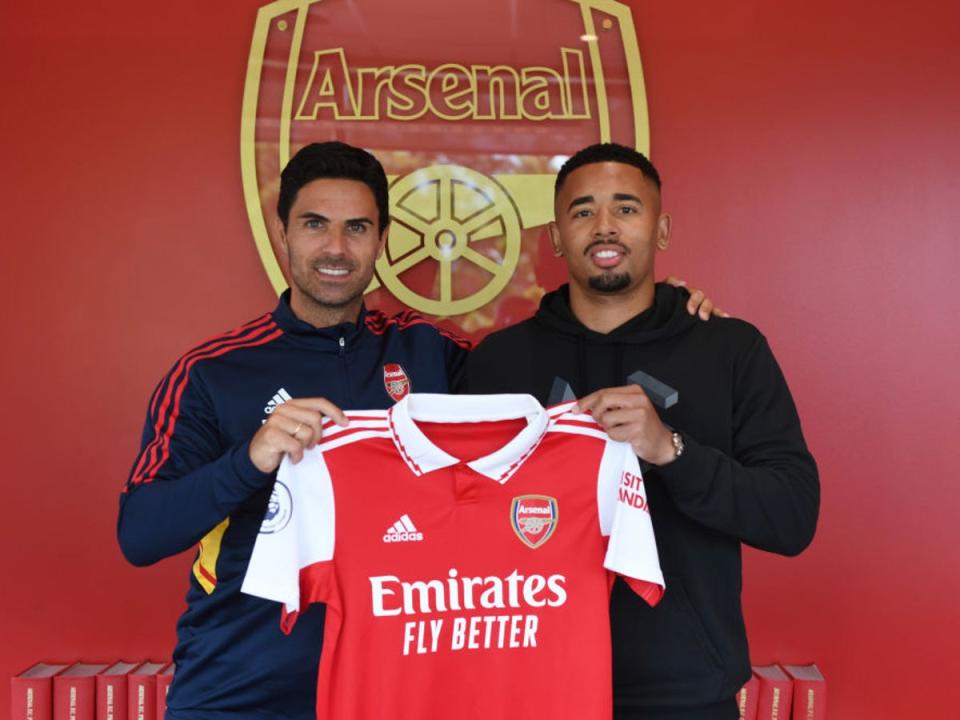 Gabriel Jesus has reunited with Mikel Arteta at Arsenal (Arsenal FC via Getty Images)