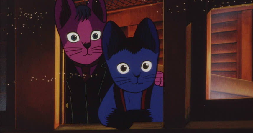 電影《銀河鐵道之夜》中，沿用了漫畫家增村博的角色設計，破天荒地將主角的形象由人類改為貓咪。（圖／中影提供）